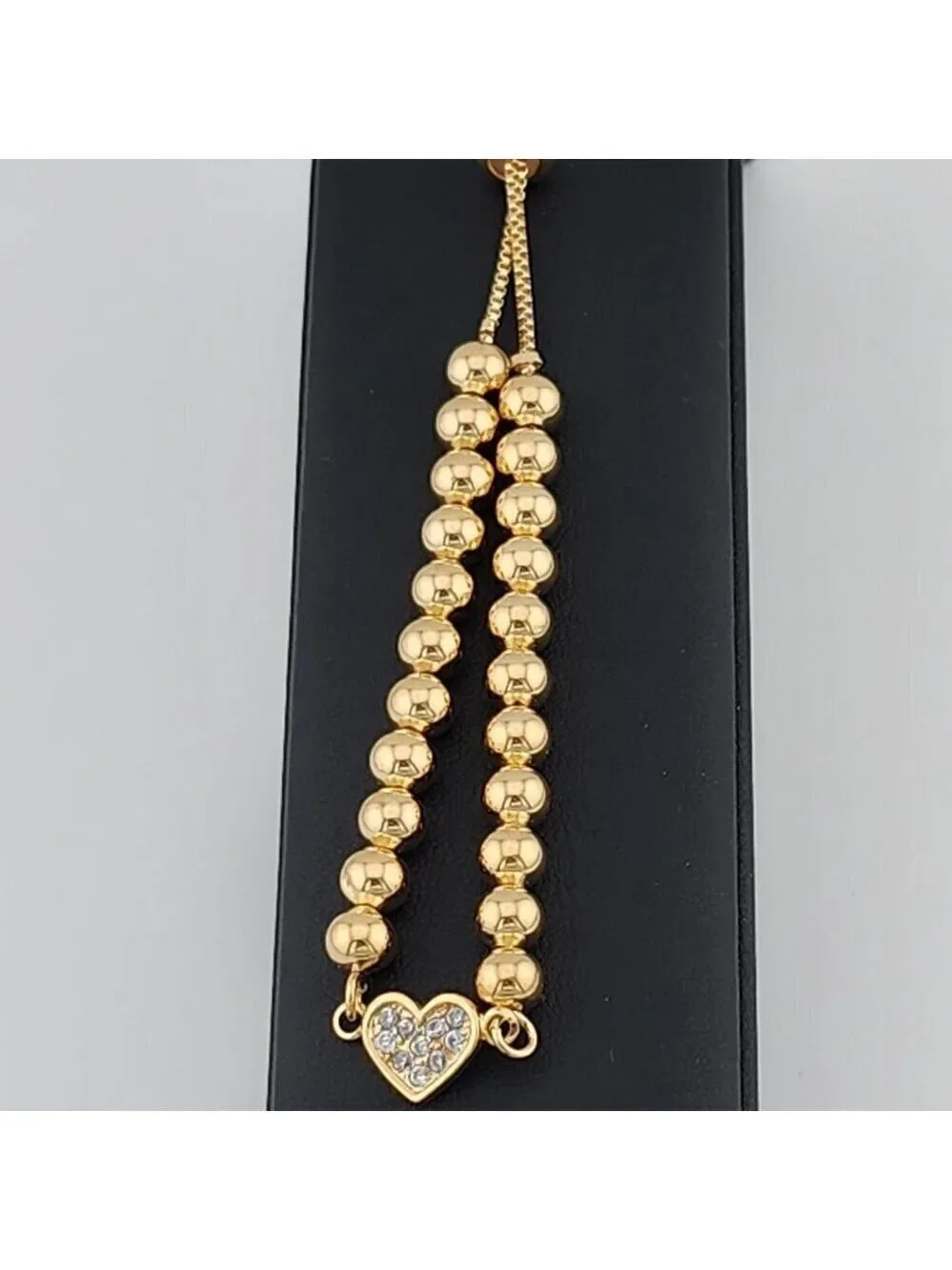 Brand New Brazilian 18k Gold Filled Adjustable Heart Bracelet